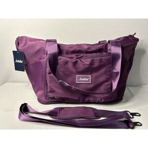 Foldie Fuchsia Foldable Travel Bag With Adjustable Shoulder Strap & Tag